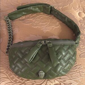 Green Quilted Leather Belt Bag
